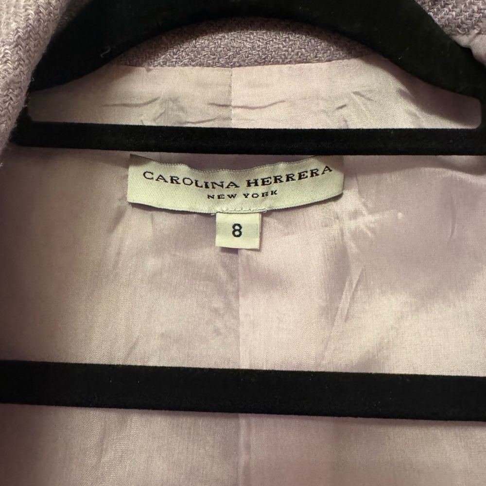 Carolina Herrera Lavender Blazer with Striped Belt - Picture 3 of 5
